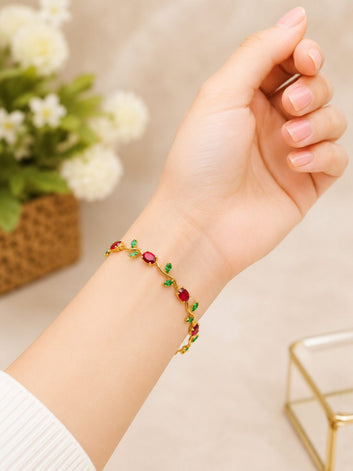 Wine Kiss Green Red | Tulip Bracelet for Women
