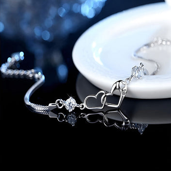 Heart Design silver Plated Bracelet