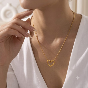 Holo Heart Gold Plated Anti Tarnish Necklace