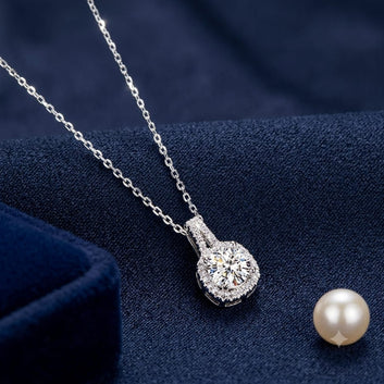 Diamond silver chain necklace