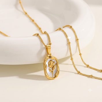 Rose Style Gold Plated Anti Tarnish Necklace