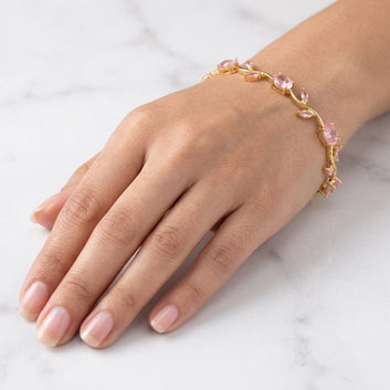 Crystal Vine Bracelet - Gold-Pink